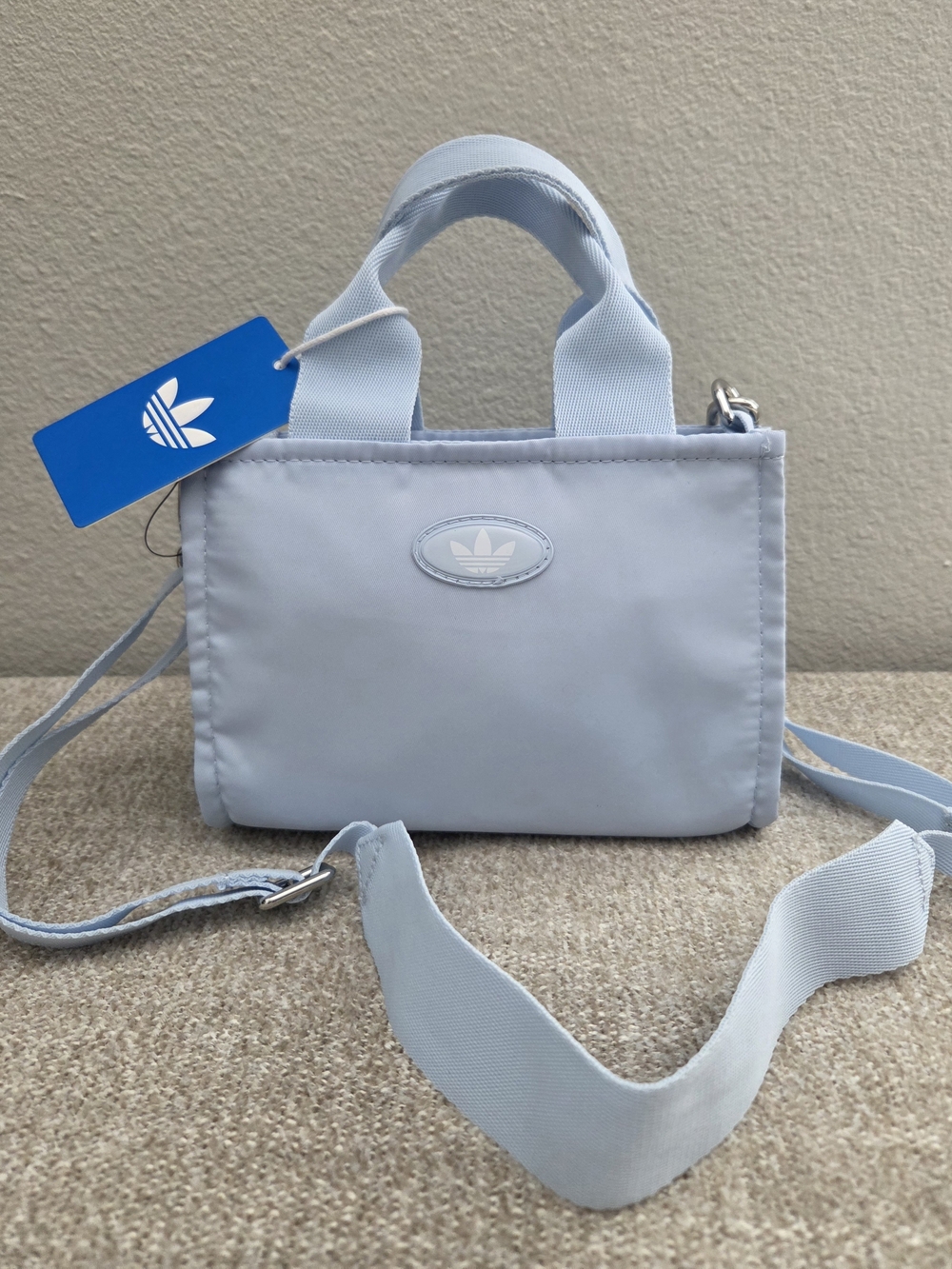 adidas Originals Pale Blue Mini Tote Crossbody Bag
